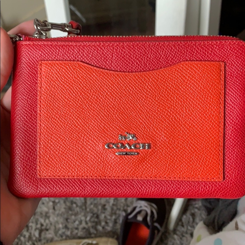 Red coach wristlet